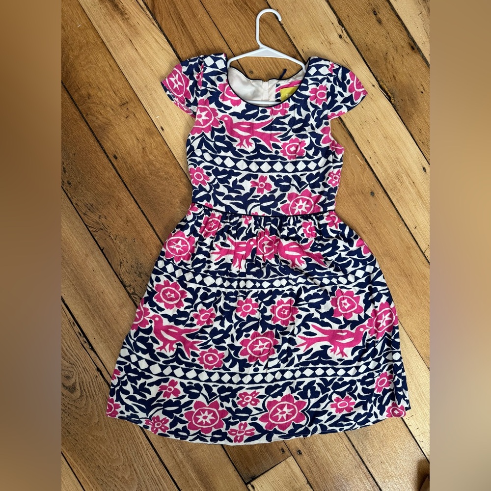 Maeve Pink and Blue Floral Bird Dress Springtime Easter Dress Size 2